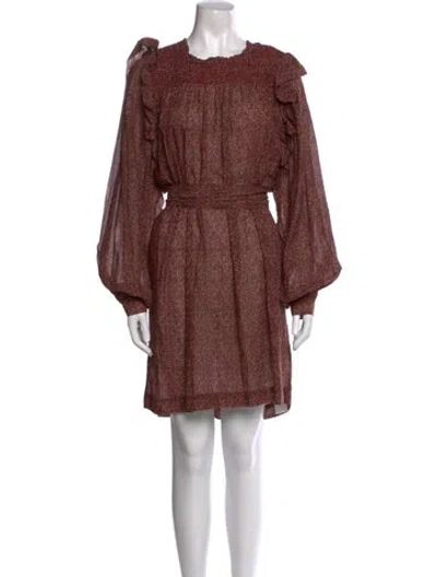 Pre-owned Doen Printed Knee-length Dress In Red