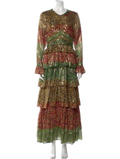 Pre-owned Doen Printed Long Dress