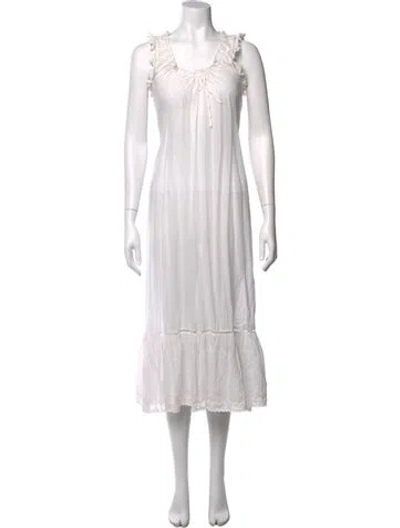 Pre-owned Doen Printed Long Dress In Neutral