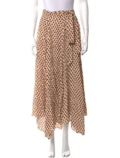 Pre-owned Doen Printed Long Skirt In Pink