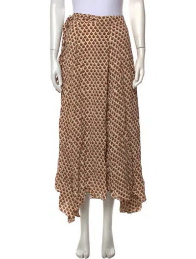 Pre-owned Doen Printed Long Skirt In Pink