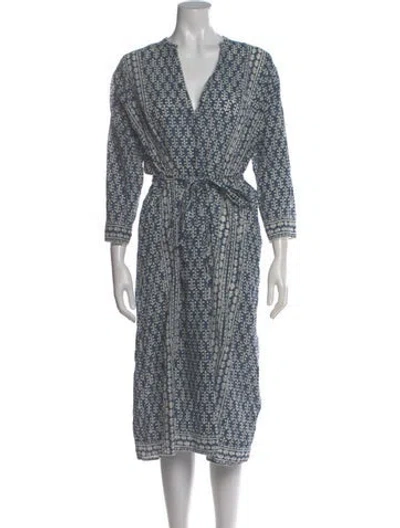 Pre-owned Doen Printed Midi Length Dress In Multi