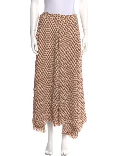 Pre-owned Doen Printed Midi Length Skirt In Pink
