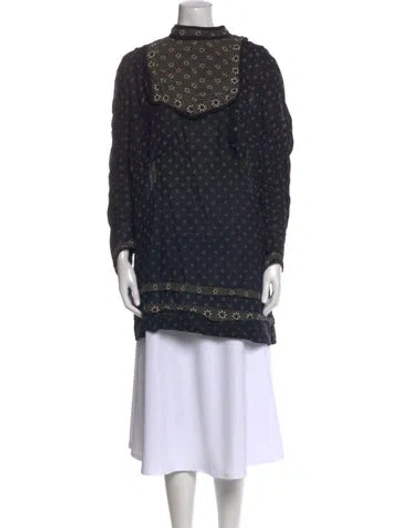 Pre-owned Doen Printed Mini Dress In Black