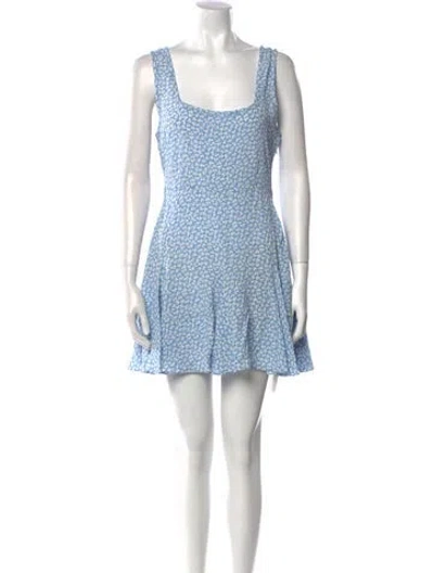 Pre-owned Doen Printed Mini Dress In Blue