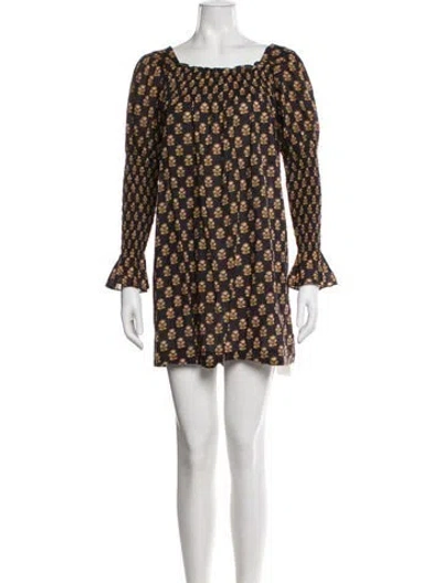 Pre-owned Doen Printed Mini Dress In Multi