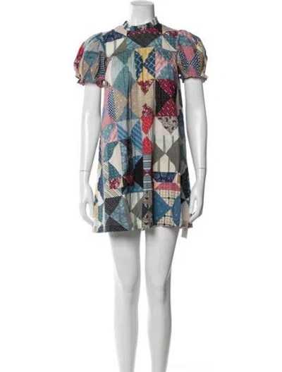 Pre-owned Doen Printed Mini Dress In Multi