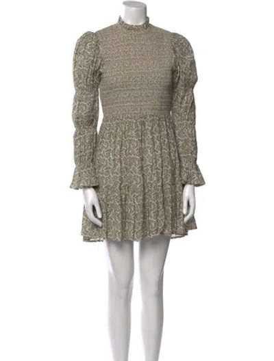 Pre-owned Doen Printed Mini Dress In Neutral