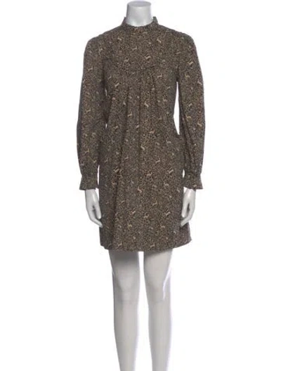 Pre-owned Doen Printed Mini Dress In Neutral
