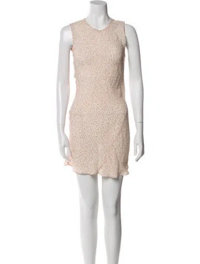 Pre-owned Doen Printed Mini Dress In Neutral