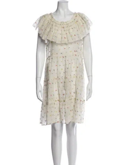 Pre-owned Doen Printed Mini Dress In Neutral