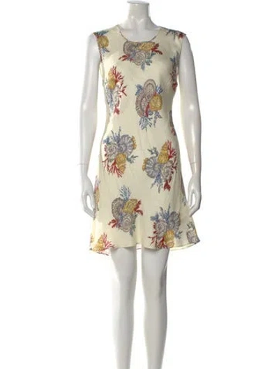 Pre-owned Doen Printed Mini Dress In Neutral