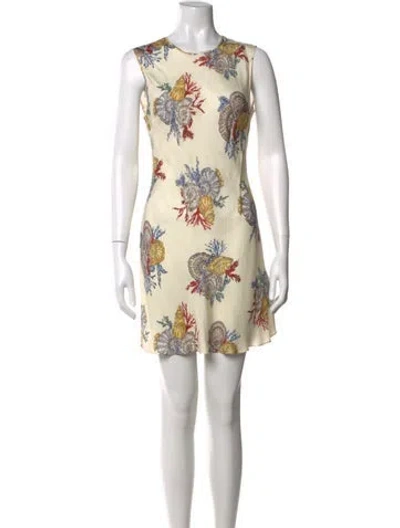 Pre-owned Doen Printed Mini Dress In Neutrals