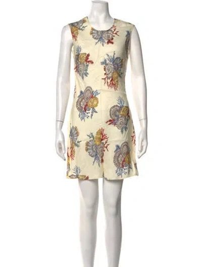 Pre-owned Doen Printed Mini Dress In Neutrals