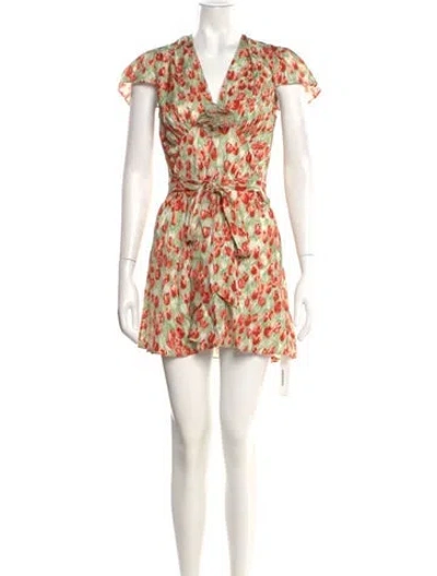 Pre-owned Doen Printed Mini Dress In Pink