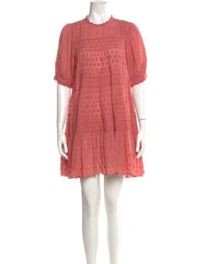 Pre-owned Doen Printed Mini Dress In Pink