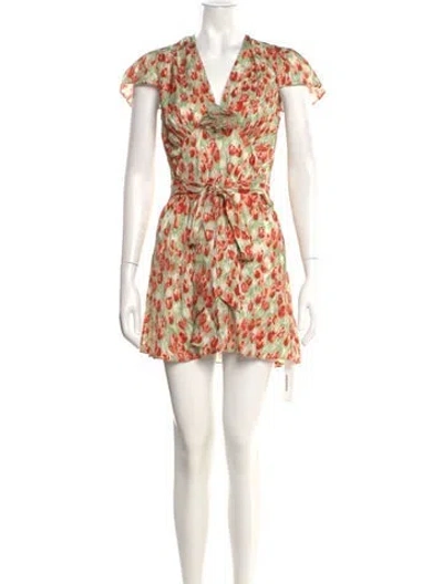 Pre-owned Doen Printed Mini Dress In Pink