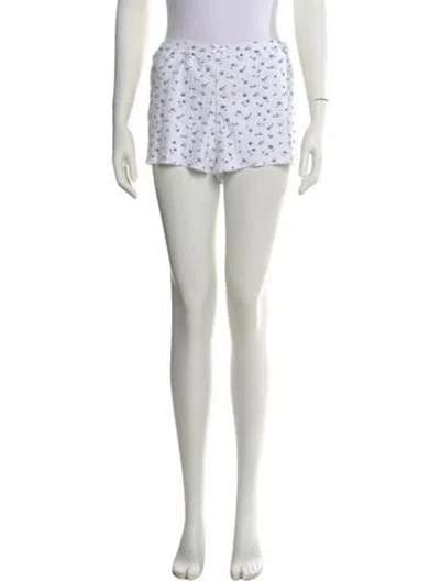 Pre-owned Doen Printed Mini Shorts In White