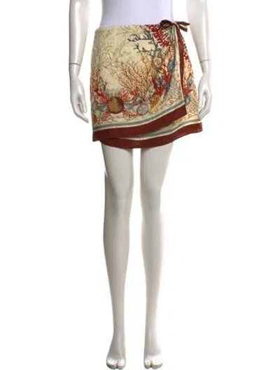 Pre-owned Doen Printed Mini Skirt In Multicolor