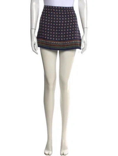 Pre-owned Doen Printed Mini Skirt In Neutral