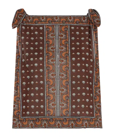 Doen Amalia Printed Organic Cotton Top In Brown