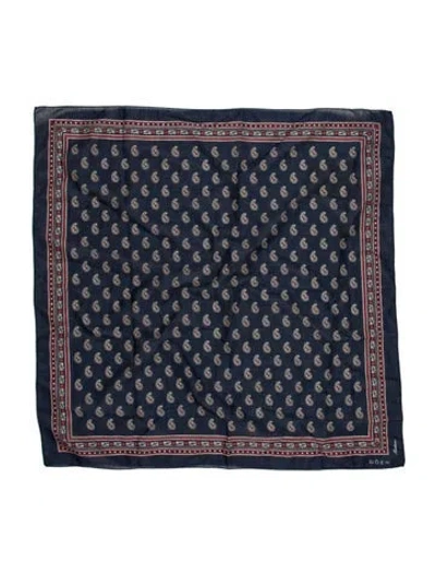 Pre-owned Doen Printed Scarf W/ Tags In Blue