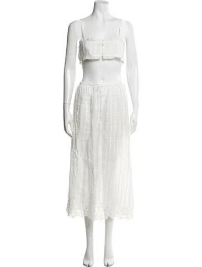 Pre-owned Doen Printed Skirt Set In White