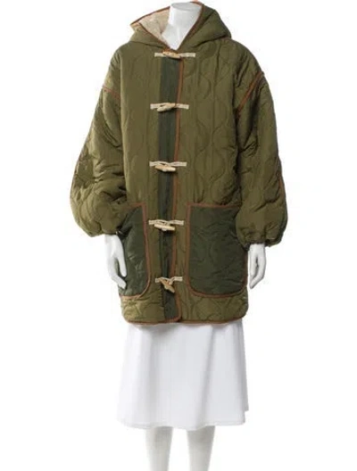 Pre-owned Doen Printed Utility Jacket In Green