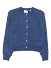 Doen Puff-sleeves Cardigan In Blue