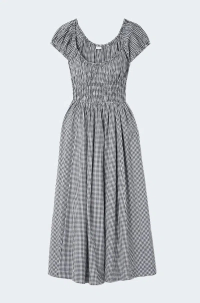 Doen Quinley Dress In La Maddalena Gingham In Gray