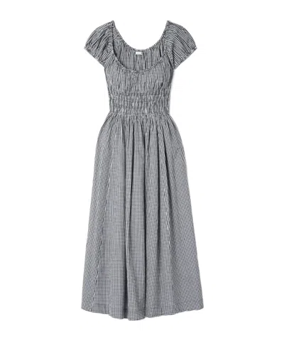 Doen Quinley Pleated Midi Dress In Gray