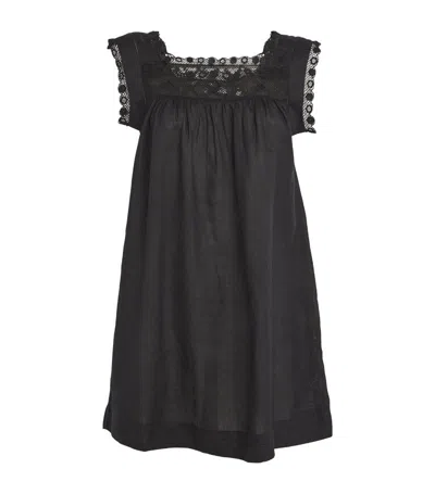 Doen Ramie Almadia Mini Dress In Black