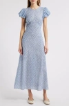 Doen Dôen Romina Floral Organic Cotton Maxi Dress In Cornflower Hillside Bloom
