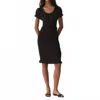 Doen Rosalynn Midi Dress In Black In Brown