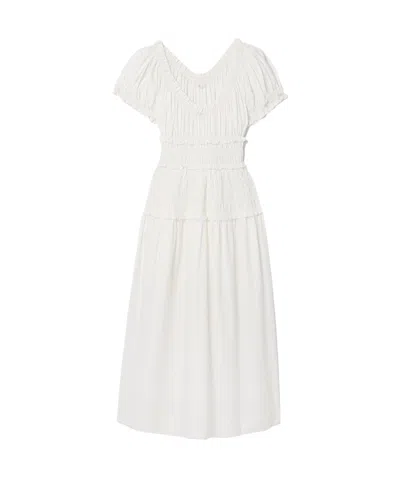 Doen Round Neck Dress In White