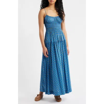 Doen Dôen Safia Sleeveless Cotton & Silk Dress In Blue