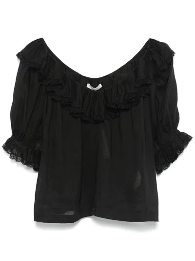 Doen Samara Blouse In Black - Black