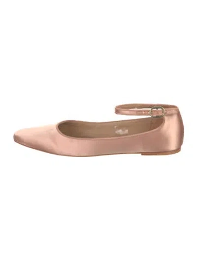 Pre-owned Doen Satin Ballet Flats In Pink
