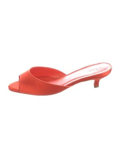 Pre-owned Doen Satin Mules In Orange