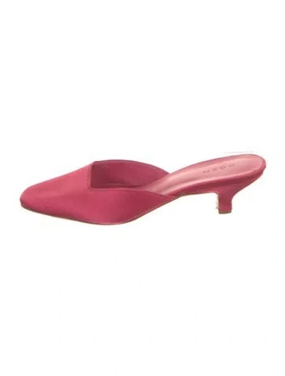Pre-owned Doen Satin Mules In Red