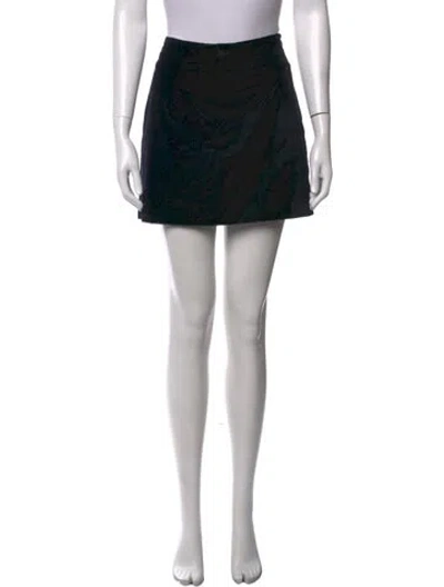 Pre-owned Doen Scalloped Accent Mini Skirt In Black/neutrals