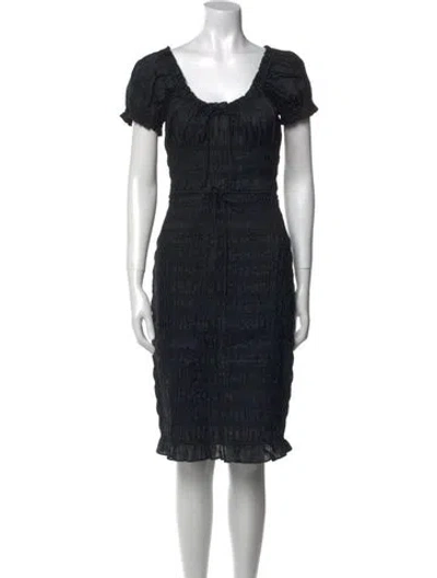 Pre-owned Doen Scoop Neck Knee-length Dress W/ Tags In Black