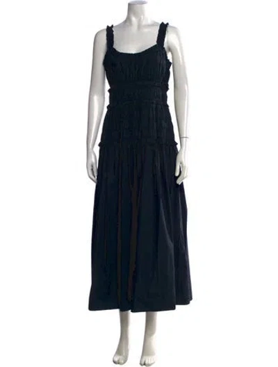 Pre-owned Doen Scoop Neck Long Dress In Black