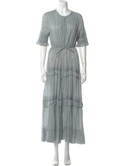 Pre-owned Doen Scoop Neck Long Dress In Blue