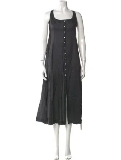 Pre-owned Doen Scoop Neck Long Dress In Gray