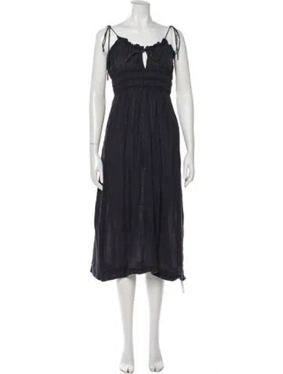 Pre-owned Doen Scoop Neck Long Dress In Gray