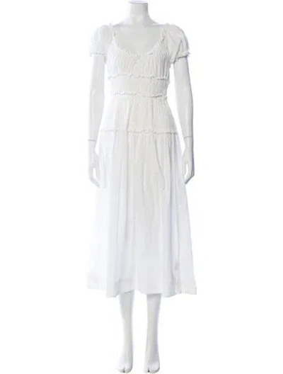 Pre-owned Doen Scoop Neck Long Dress In Neutral