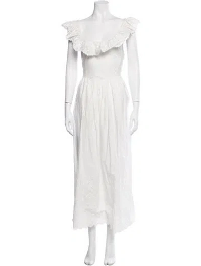 Pre-owned Doen Scoop Neck Long Dress In Neutral