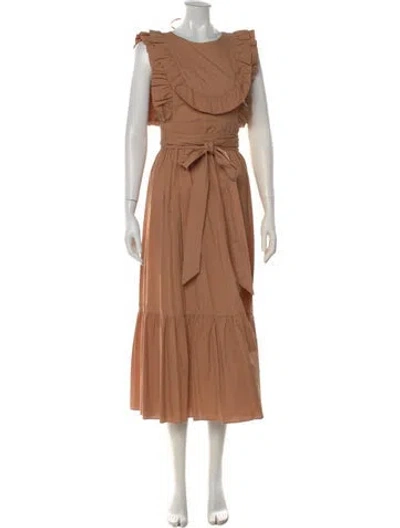 Pre-owned Doen Scoop Neck Long Dress In Neutral