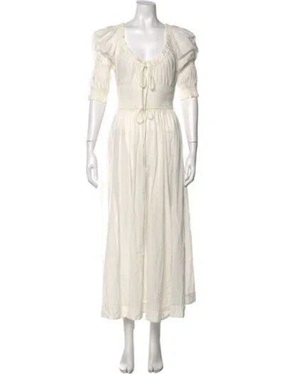 Pre-owned Doen Scoop Neck Long Dress In Neutral